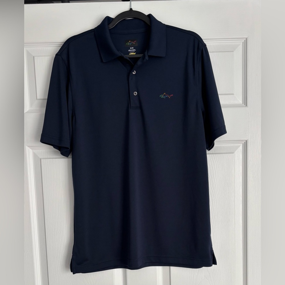 Men’s Navy  Greg Normans Golf Play Dry Short Sleeve Polo Shirt , M